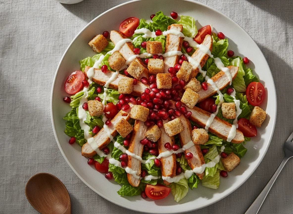 Salat mit Hähnchen und Granatapfel photo