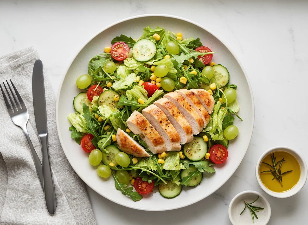 Salat mit Hähnchen und Trauben photo