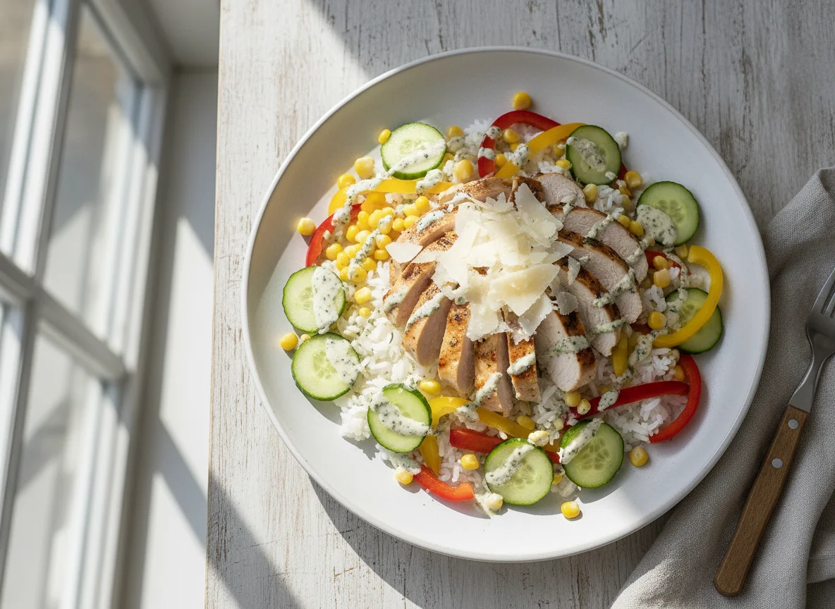 Salat mit Hühnchen photo