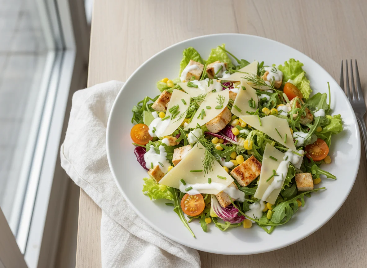 Salat mit Hühnerkäse photo