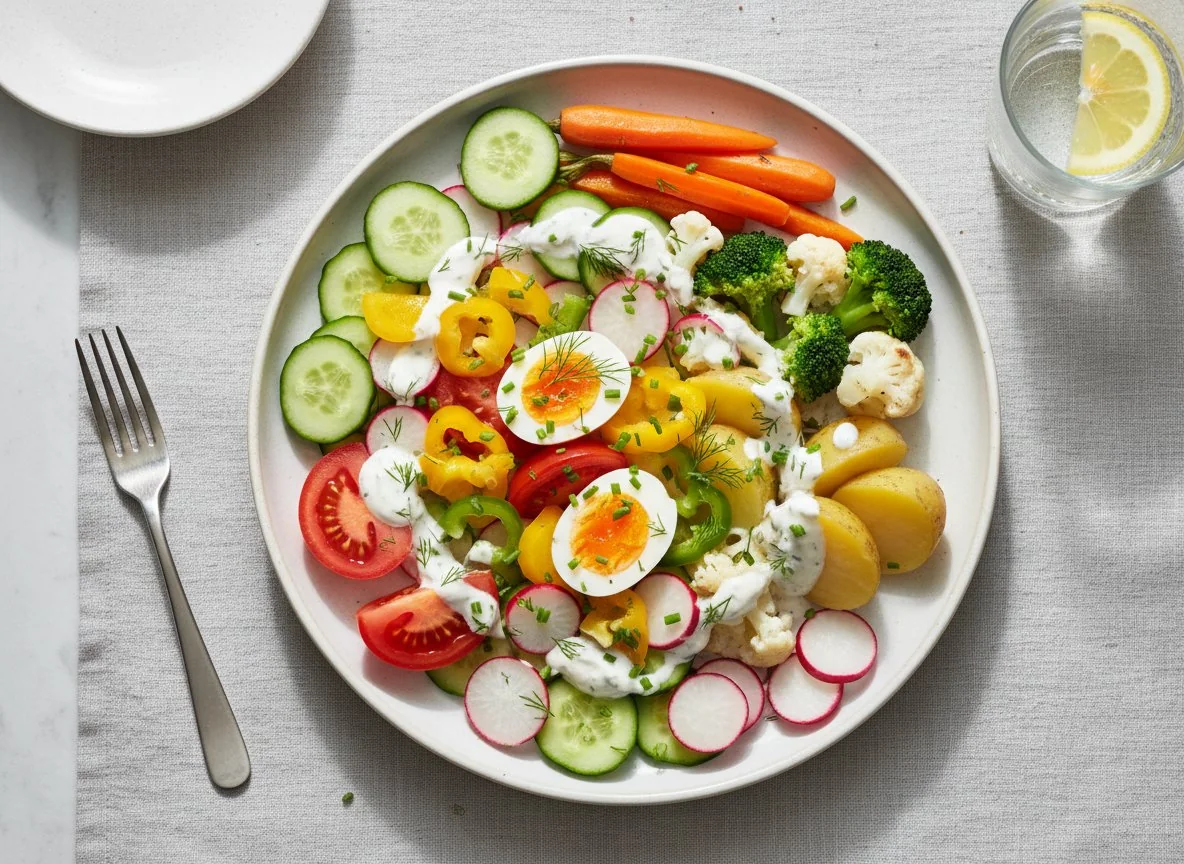 Salat mit Kartoffeln und Gemüse photo