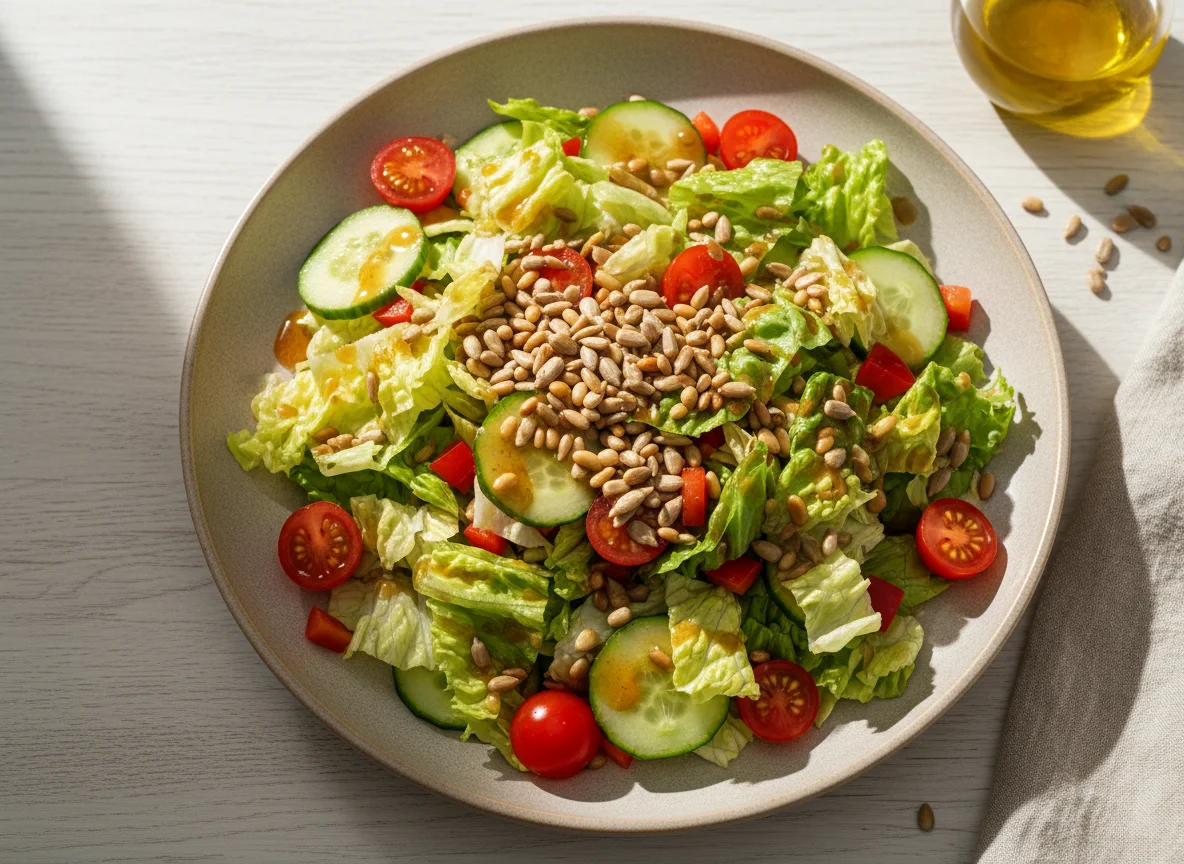 Salat mit Kernen photo