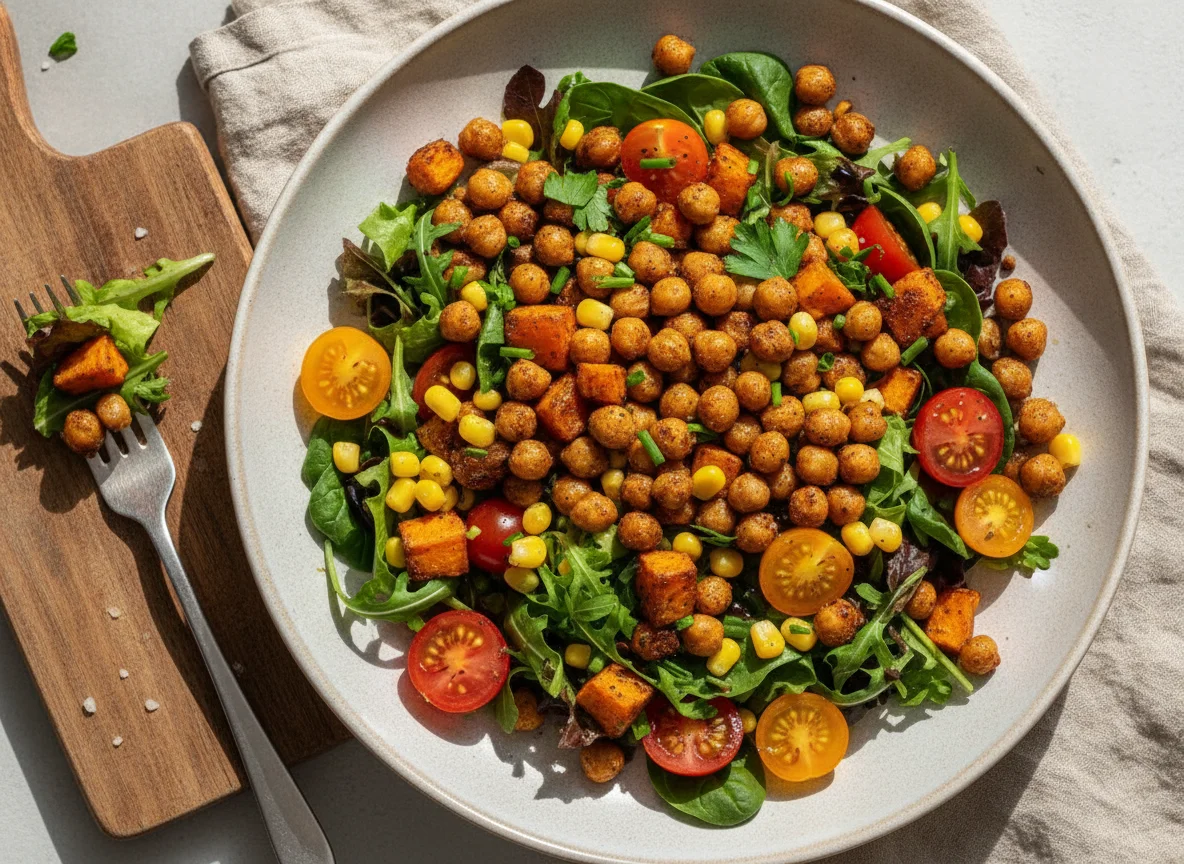 Salat mit Kichererbsen und Süßkartoffel photo