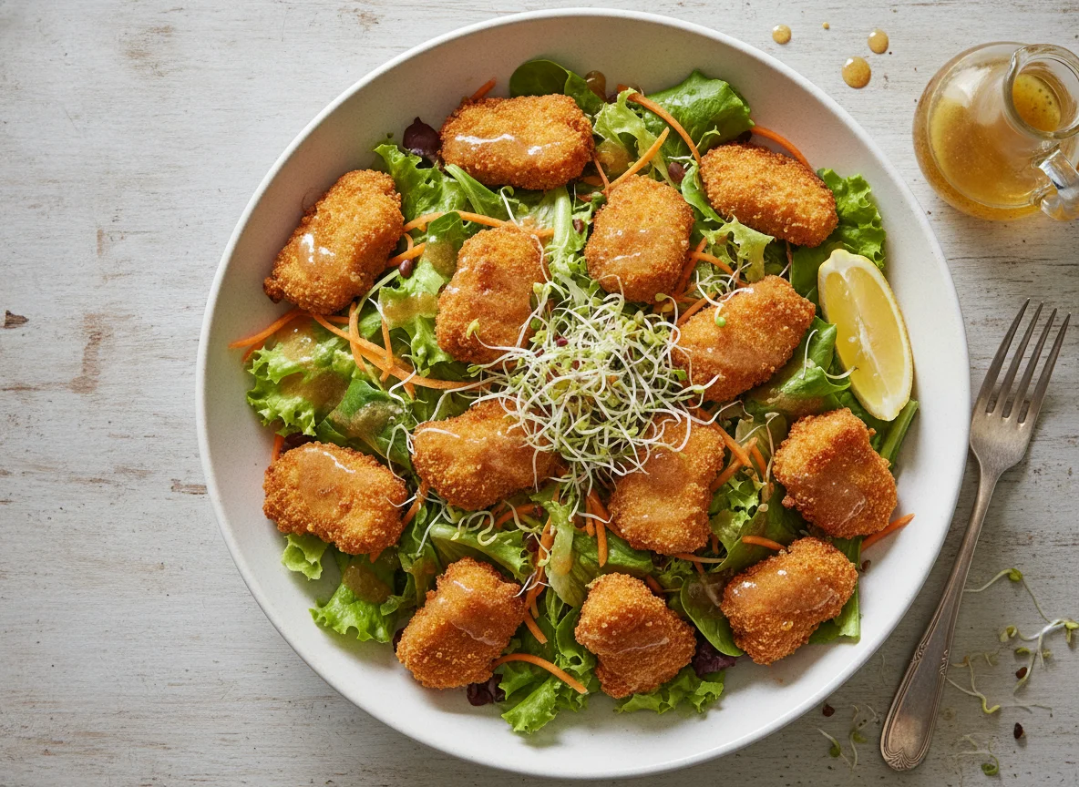 Salat mit Poulet-Nuggets photo