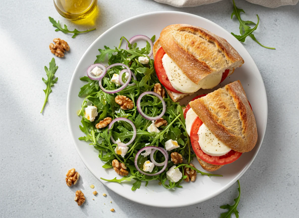 Salat mit Sandwich photo