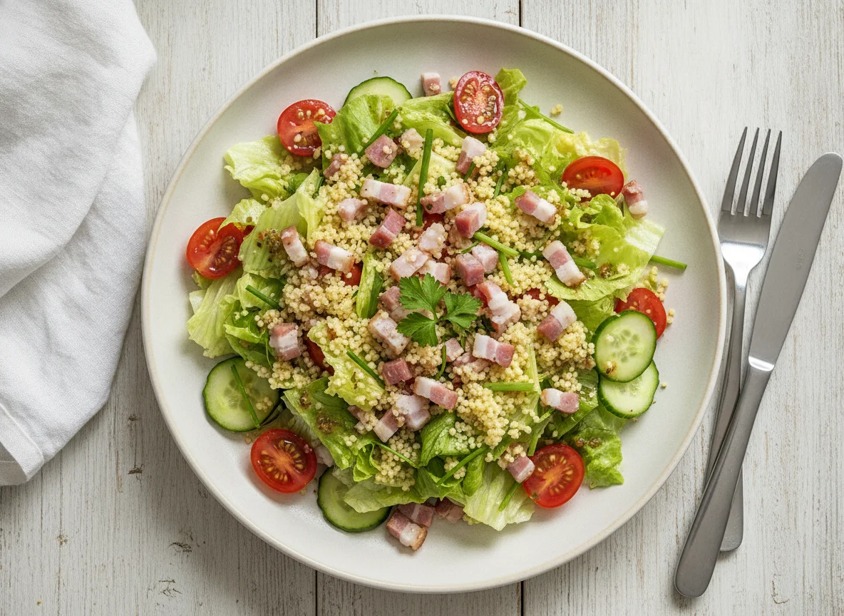 Salat mit Speck und Couscous photo