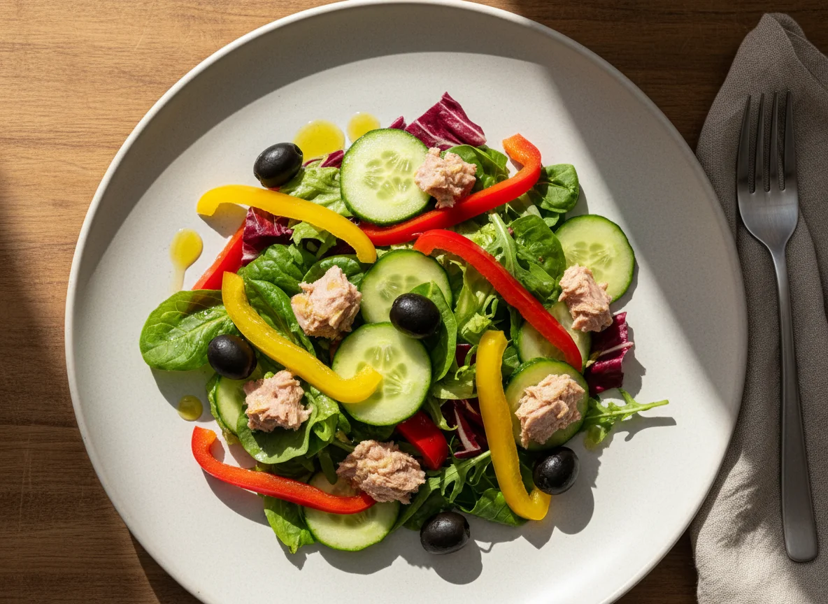 Salat mit Thunfisch und Gemüse photo