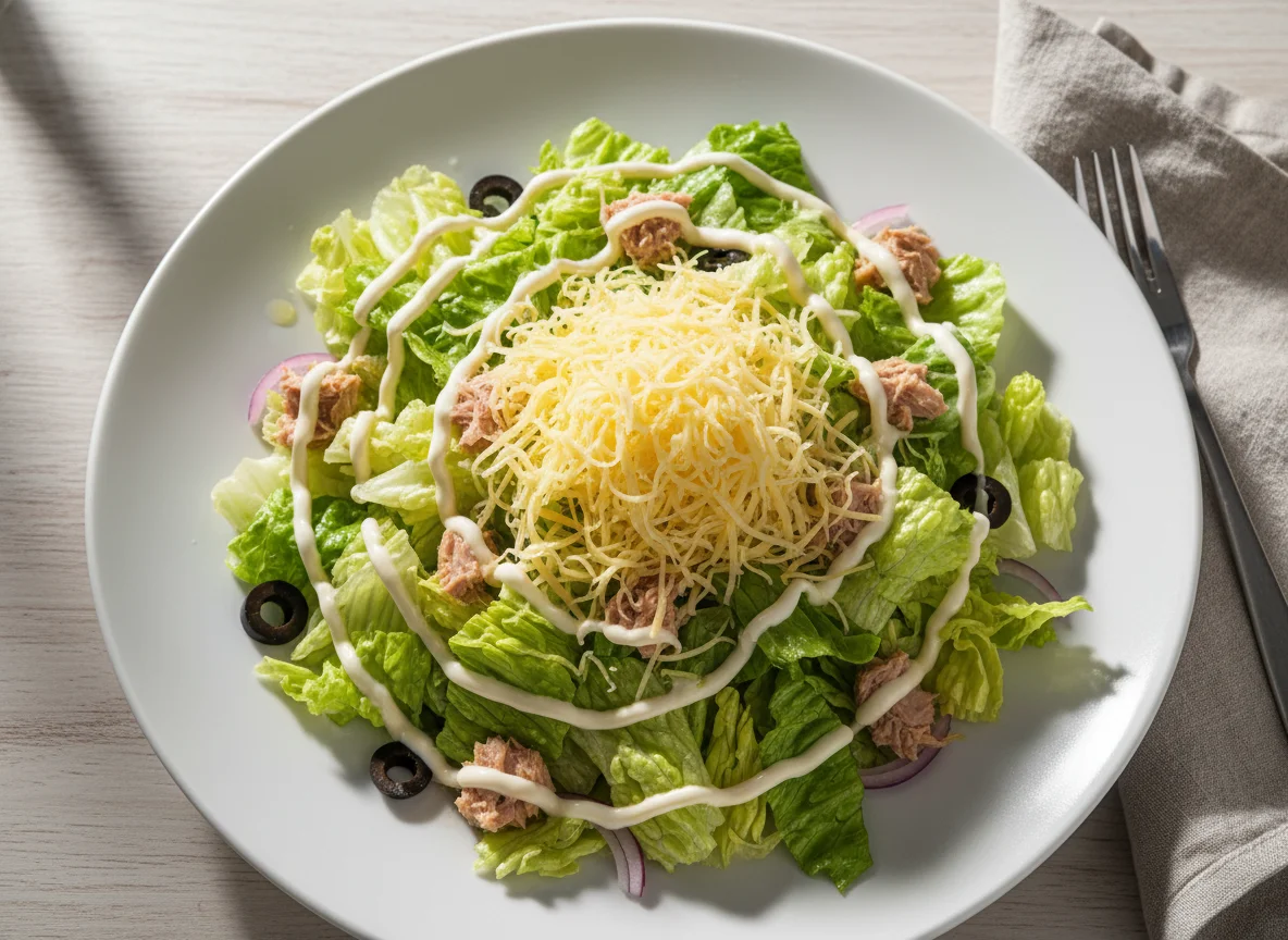 Salat mit Thunfisch und Käse photo