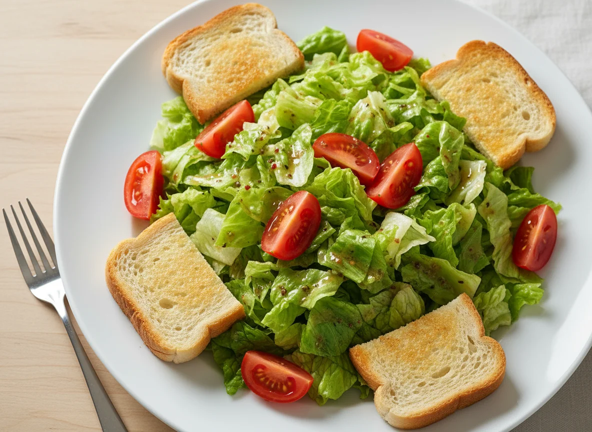 Salat mit Toast photo