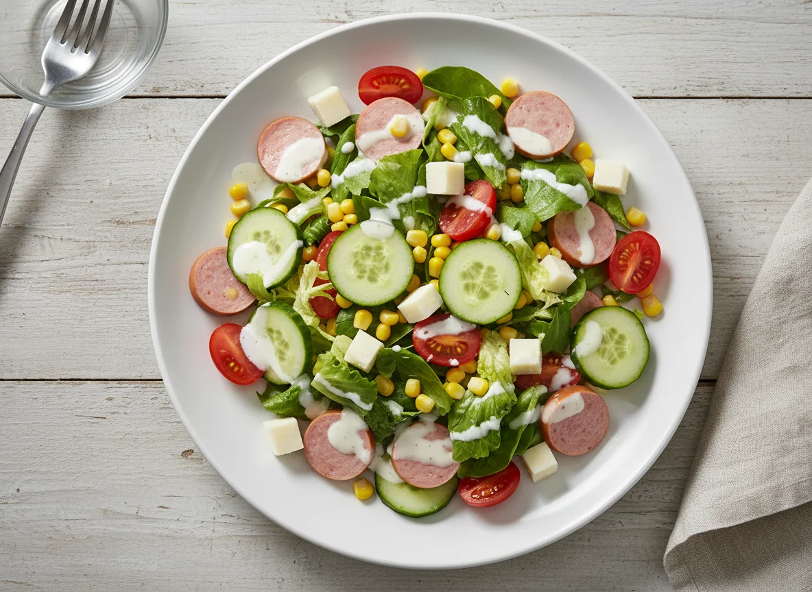 Salat mit Wurst photo
