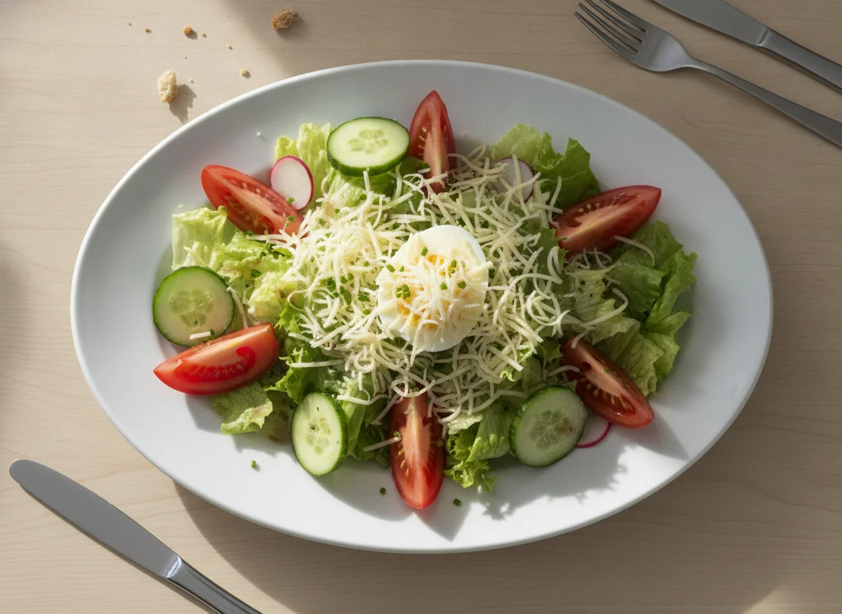 Salatplatte mit Ei photo