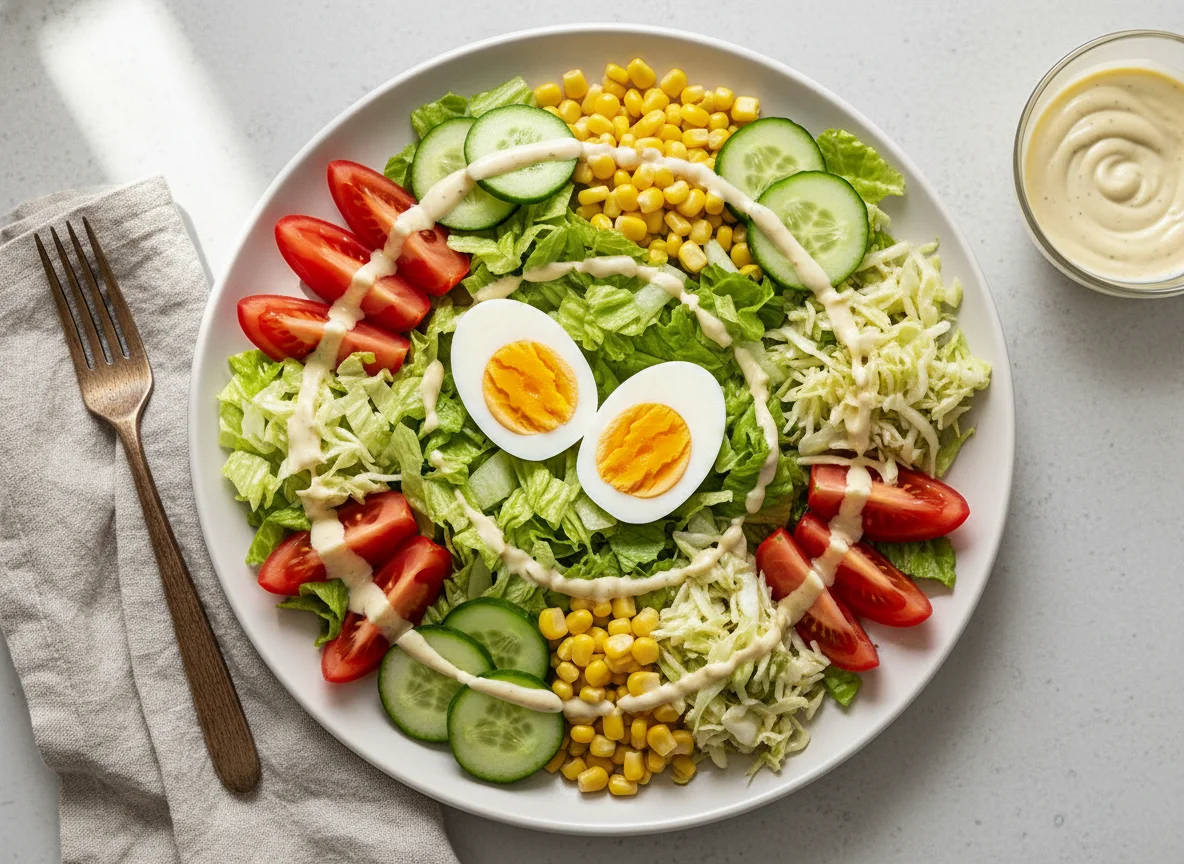 Salatteller mit Eiern photo