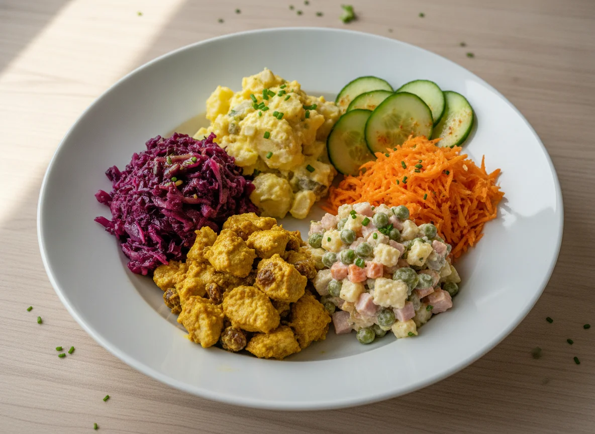 Salatteller mit verschiedenen Salaten photo