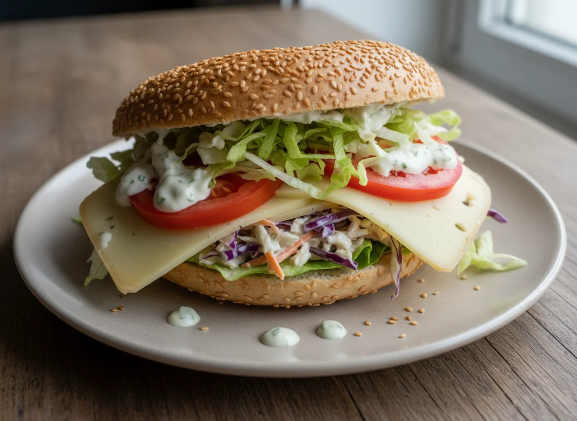 Sandwich mit Käse und Gemüse photo