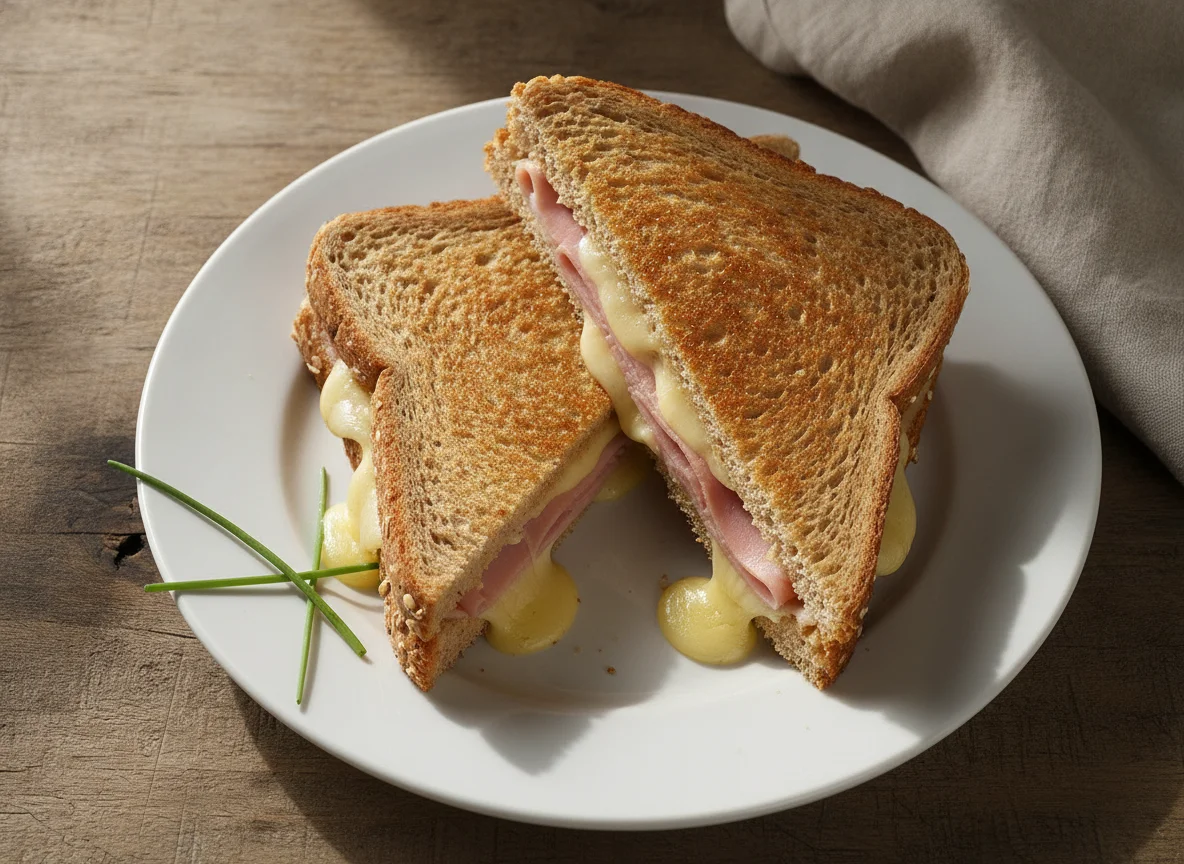 Sandwich-Toasts mit Schinken und Käse photo