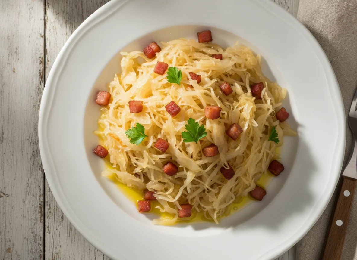 Sauerkraut mit Speck photo