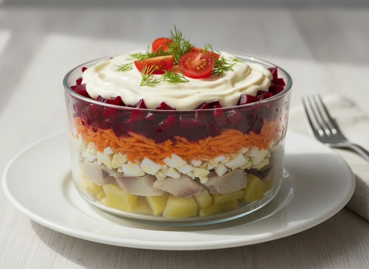 Schichtsalat mit Hering (Schuba) photo