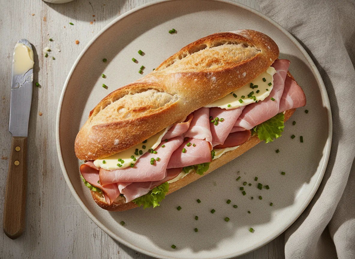 Schinken-Baguette-Sandwich photo