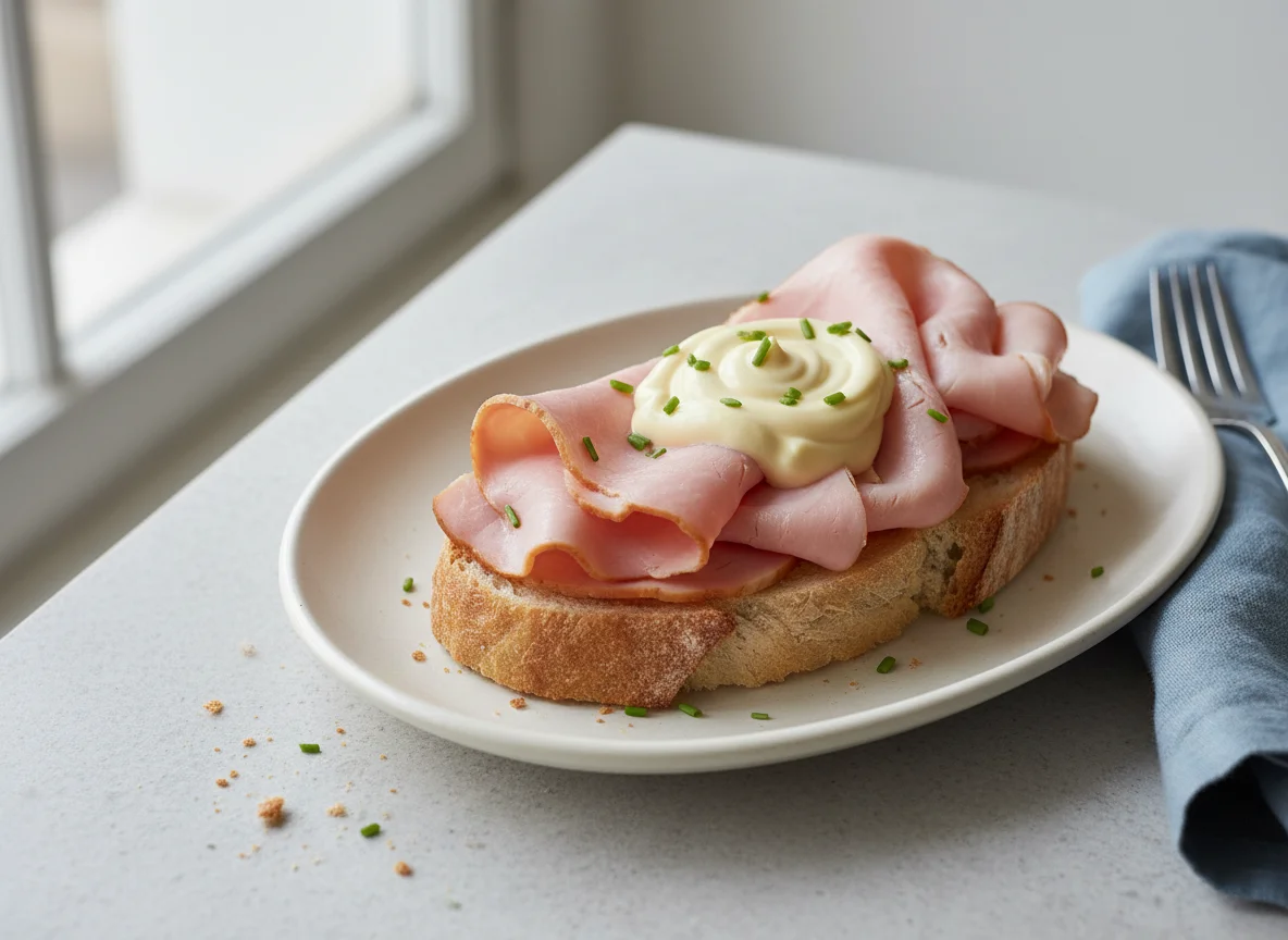 Schinkenbrot mit Mayonnaise photo