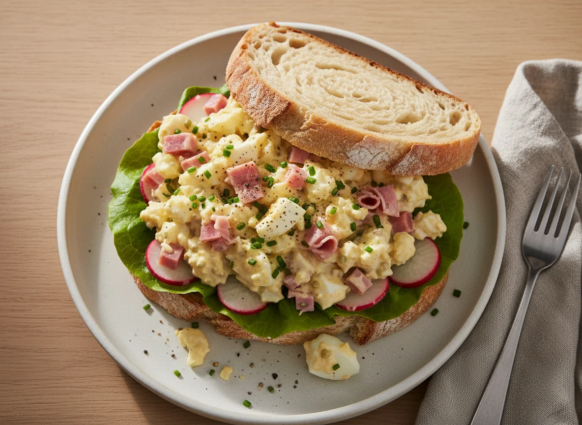 Schinken-Eiersalat-Sandwich photo
