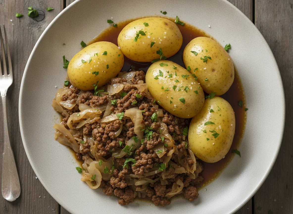 Schmorkohl mit Salzkartoffeln photo