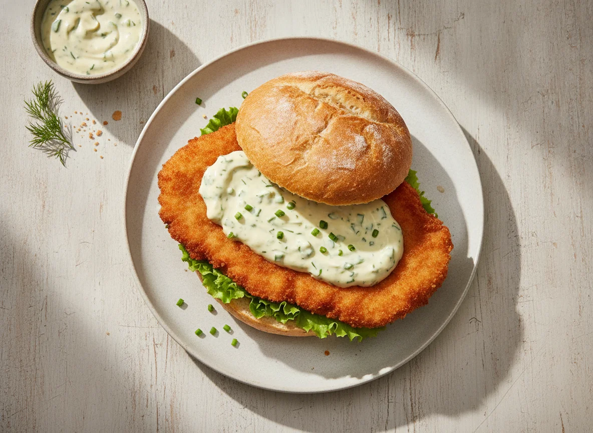 Schnitzelbrötchen mit Remoulade photo