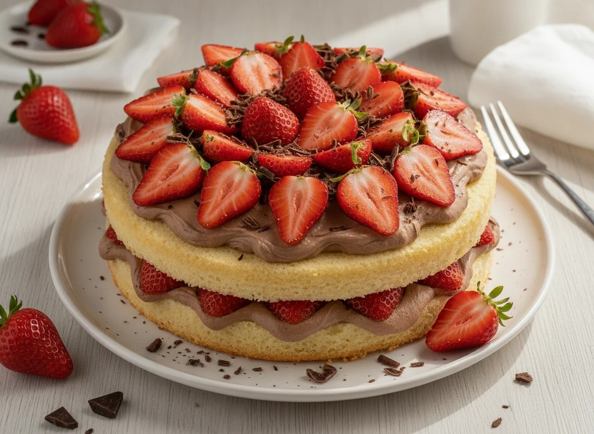 Schoko-Erdbeer-Sahnetorte photo