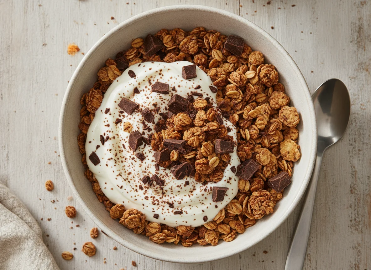 Schoko-Knuspermüsli mit Joghurt photo