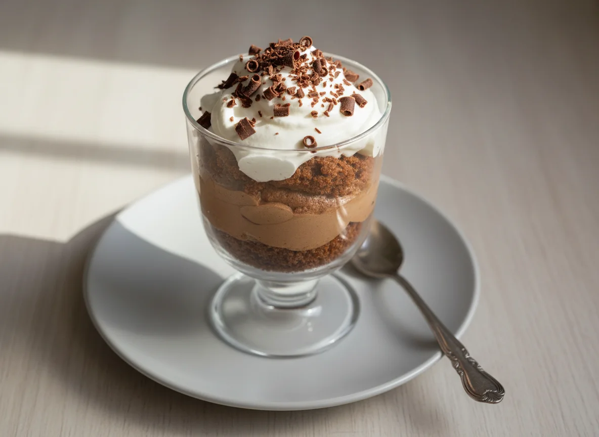 Schokoladen-Dessert im Glas photo