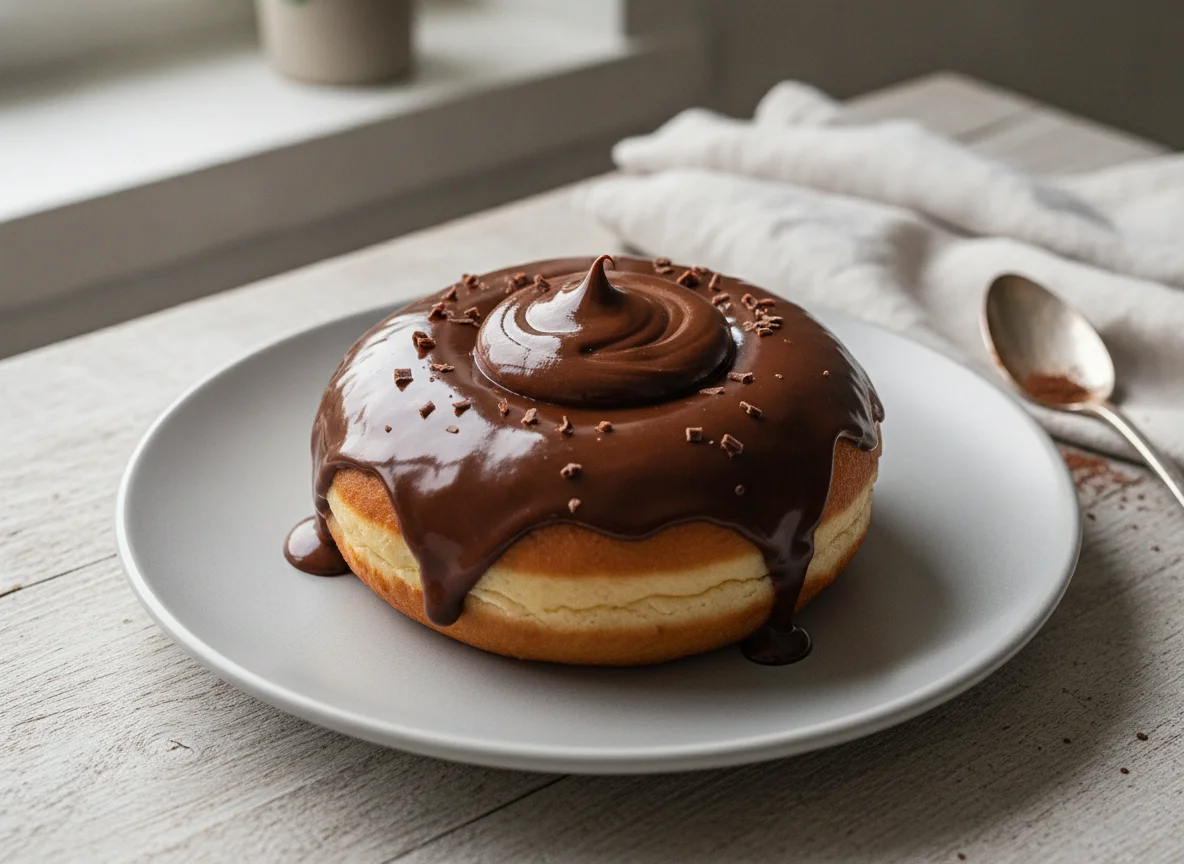 Schokoladen-Donut mit Füllung photo
