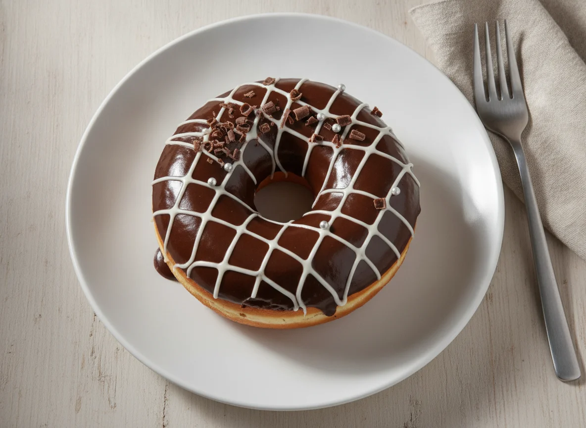 Schokoladen-Donut mit Glasur photo