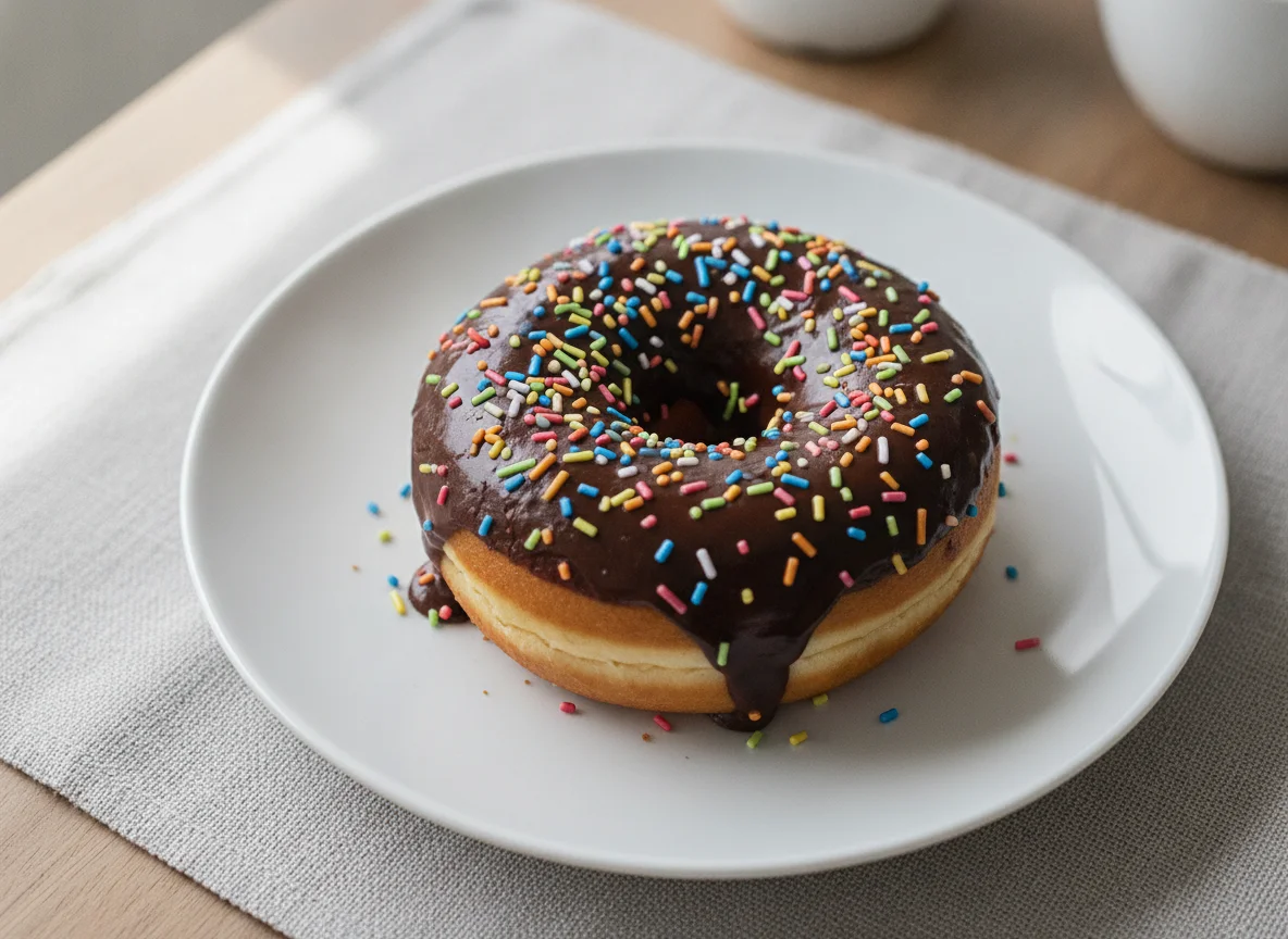 Schokoladendonut mit Zuckerstreuseln photo