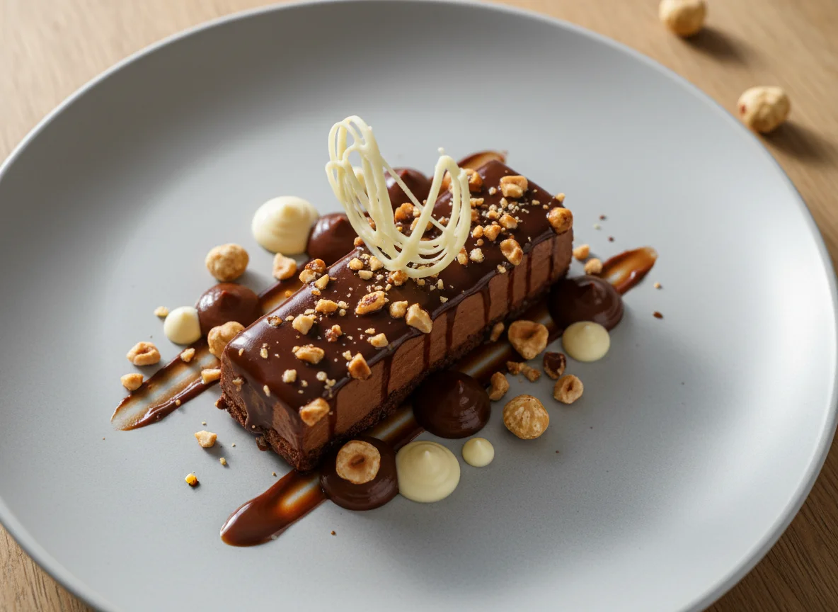 Schokoladen-Haselnuss-Dessert photo