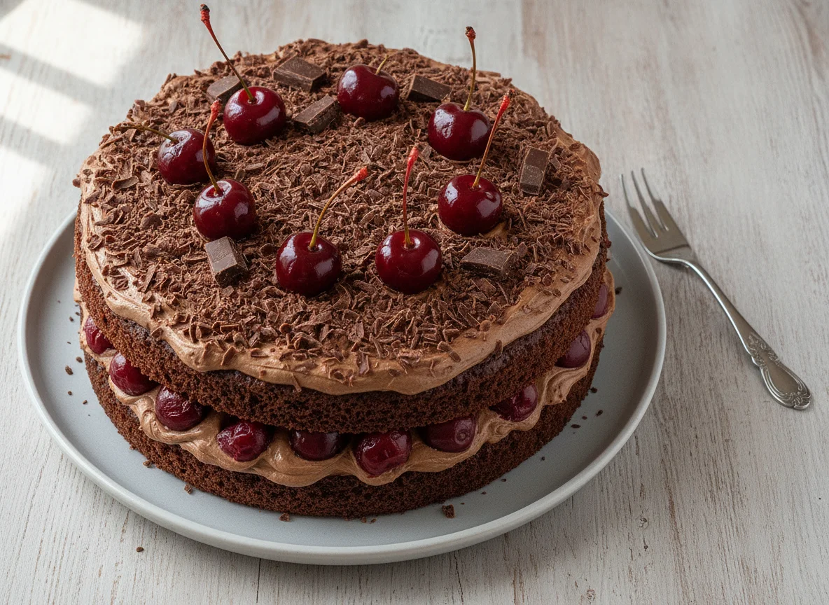 Schokoladen-Kirsch-Torte photo