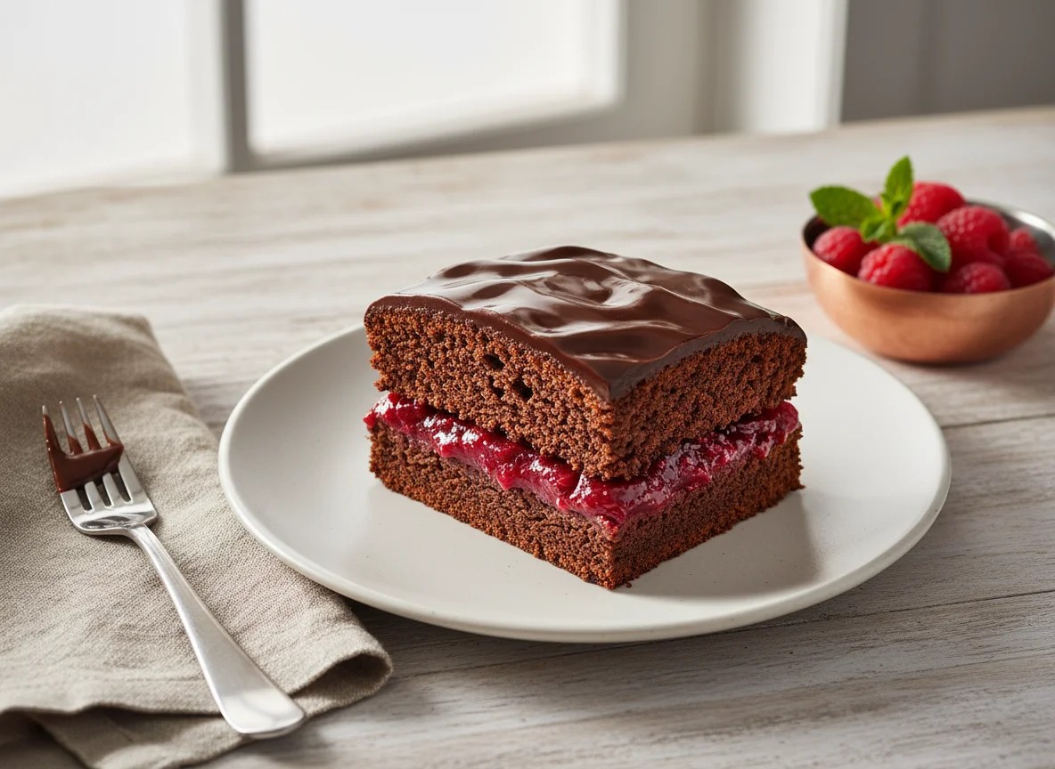 Schokoladenkuchen mit Füllung photo