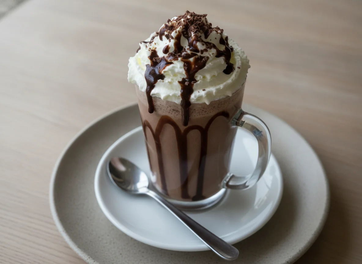 Schokoladen-Milchshake mit Schlagsahne photo