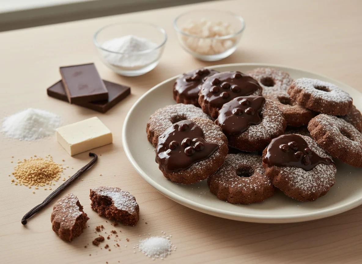 Schokoladenmürbeteig-Gebäck photo