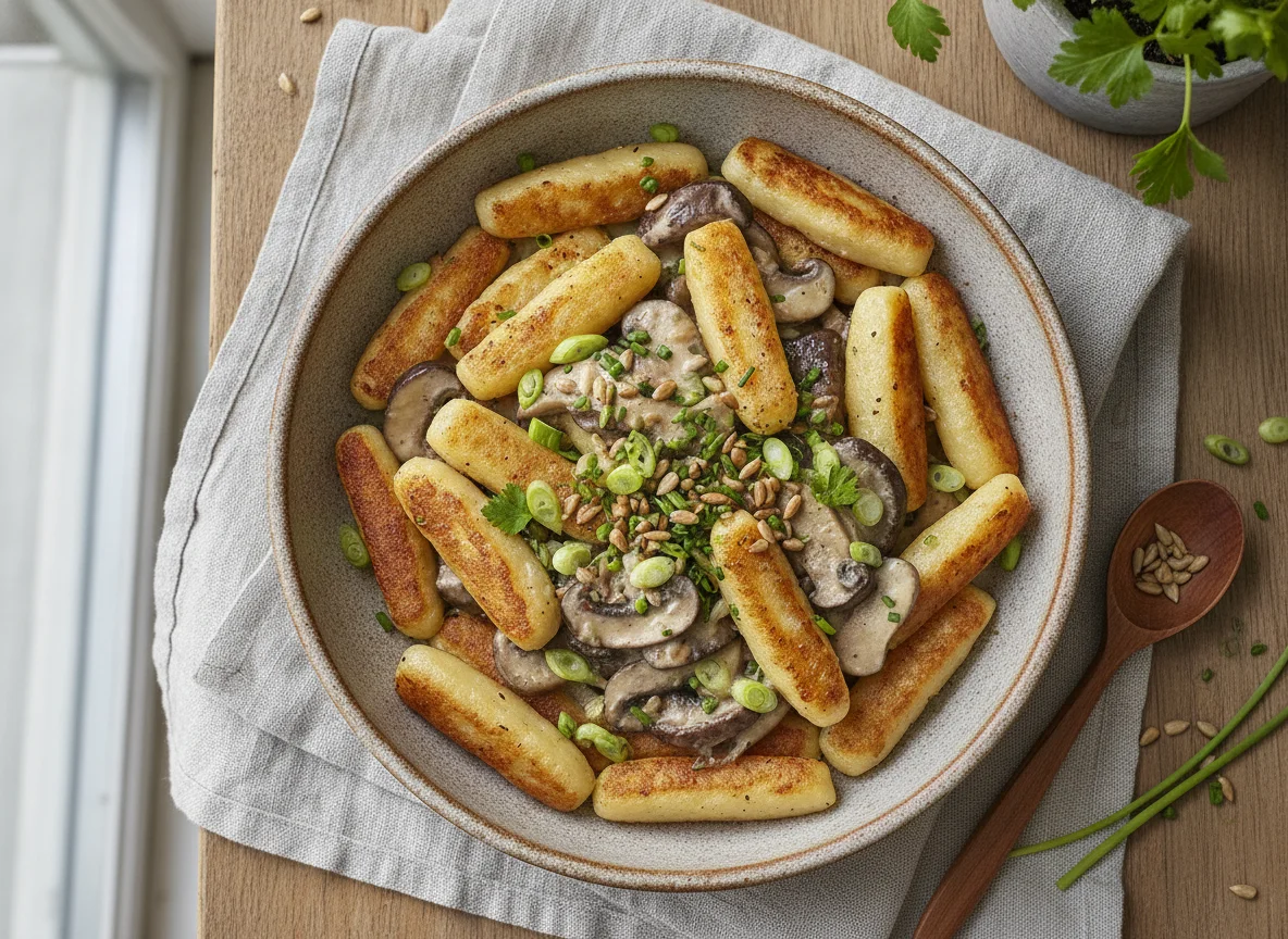 Schupfnudeln in Portobello-Rahmsoße photo