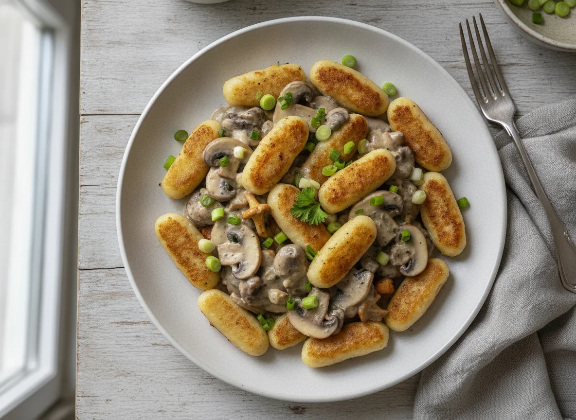 Schupfnudeln mit Pilz-Rahmsauce photo