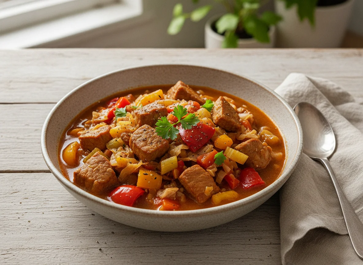 Schweinefleisch- und Gemüseeintopf photo