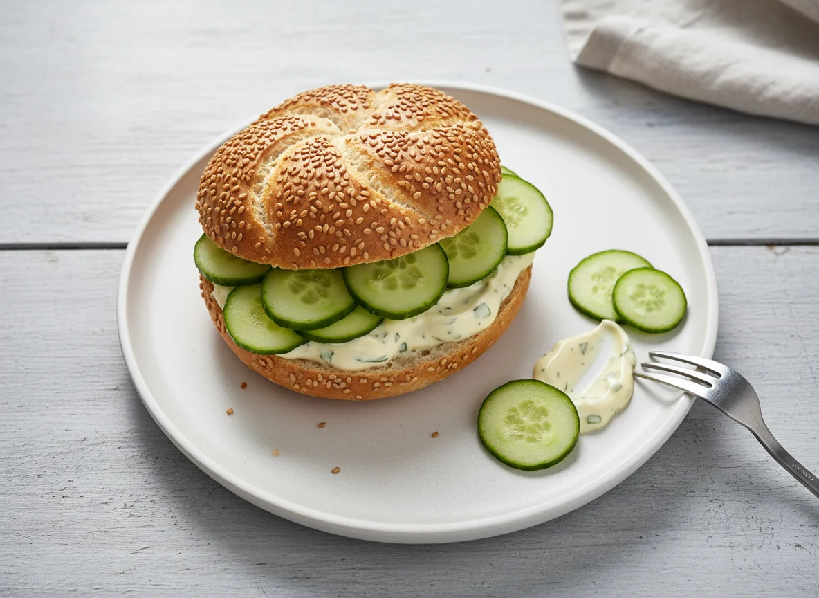 Sesambrötchen mit Füllung photo
