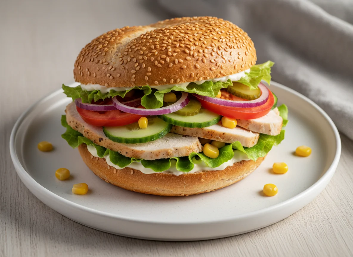 Sesambrötchen-Sandwich photo