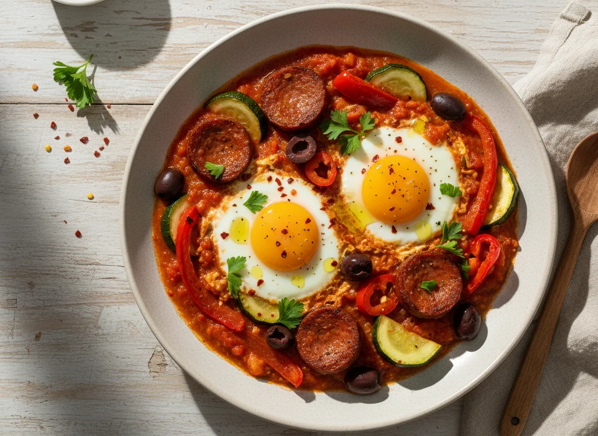 Shakshuka mit Sucuk und Zucchini photo