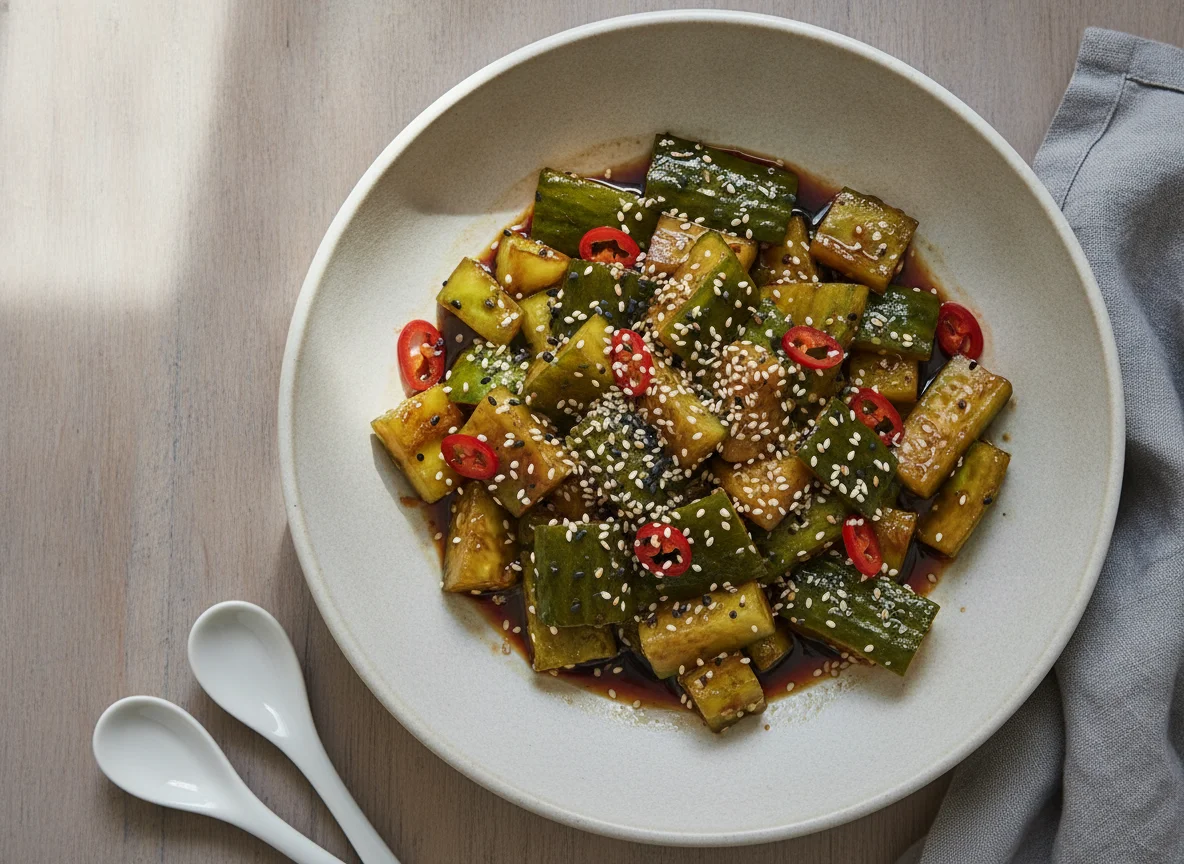 Smashed Cucumber Salad (Asiatischer Gurkensalat) photo