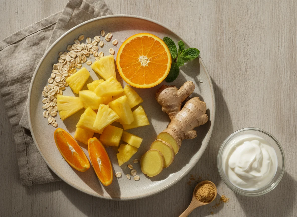 Smoothie-Zutaten mit Ingwer photo