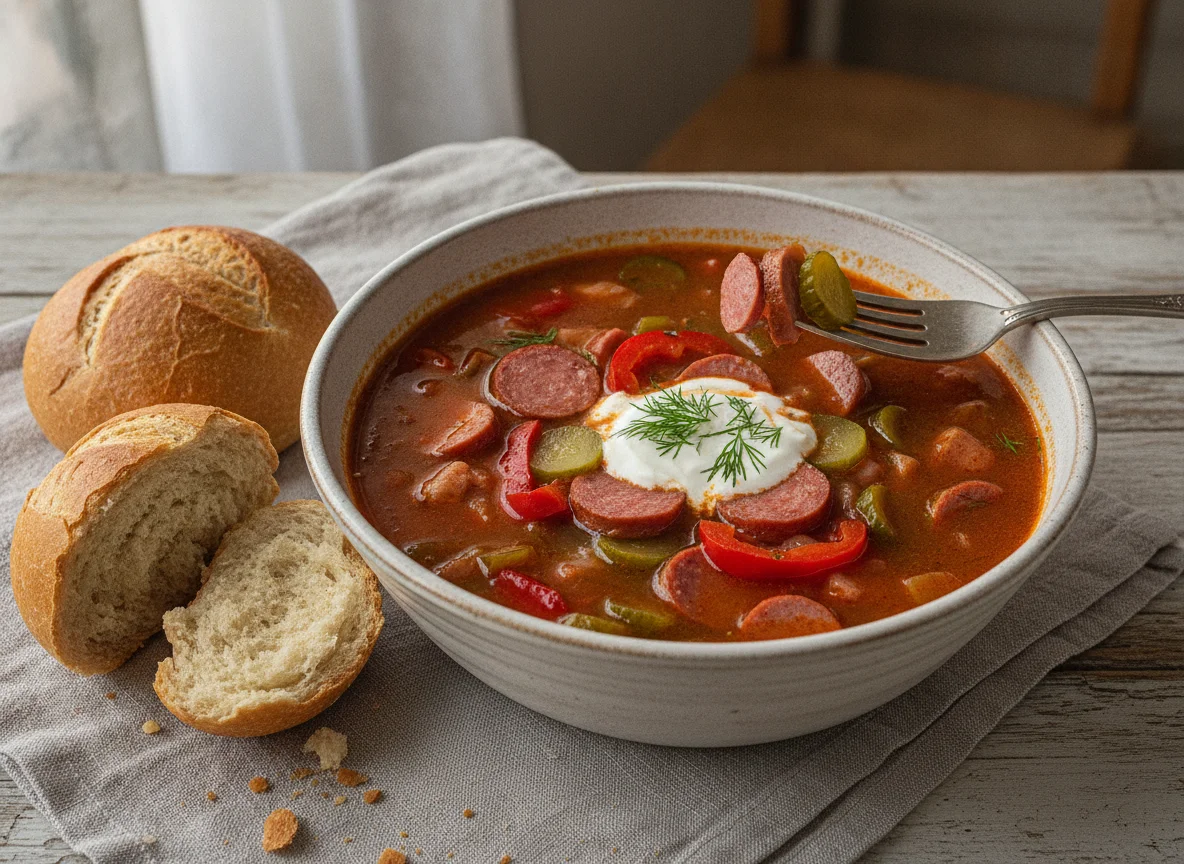 Soljanka mit Brötchen photo