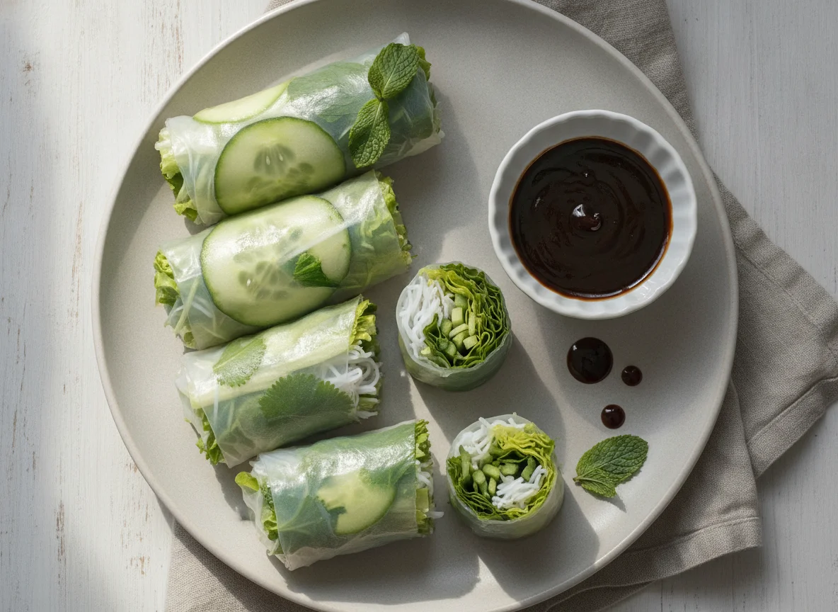 Sommerrollen mit Hoisin-Sauce photo