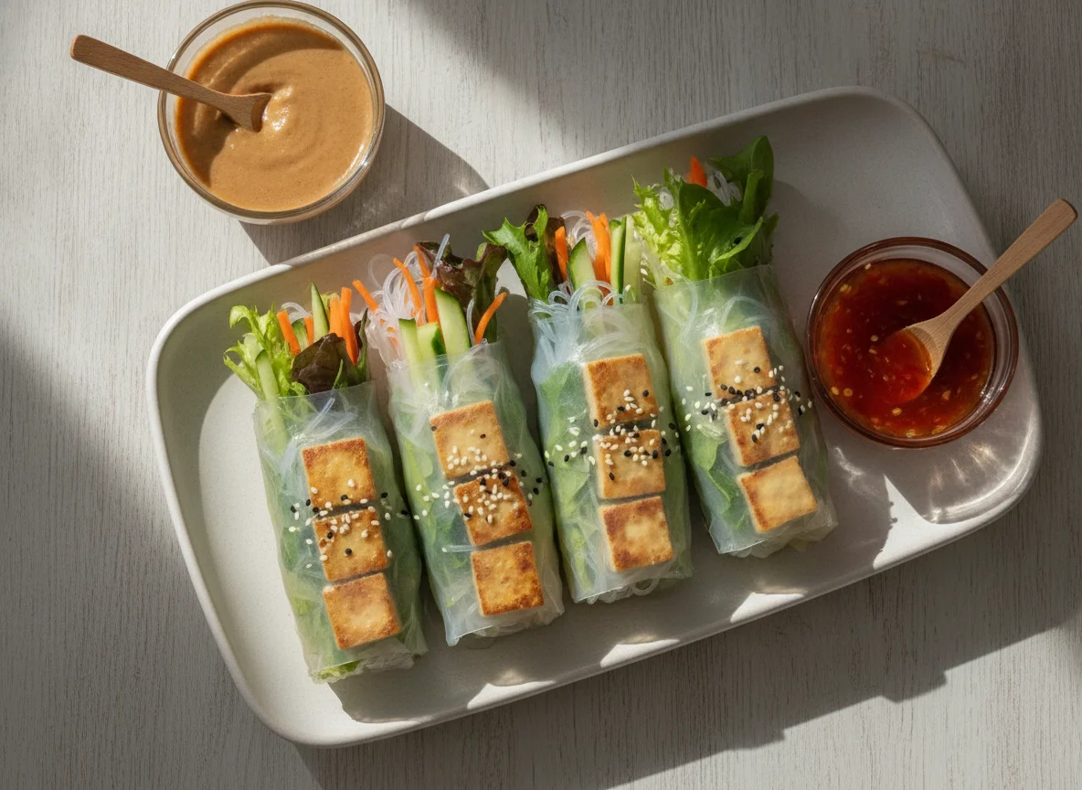Sommerrollen mit Tofu und Gemüse photo