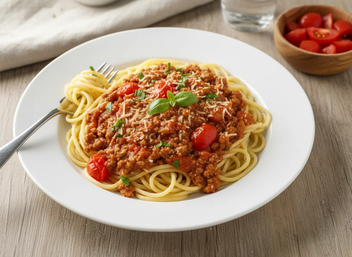 Spaghetti mit Hackfleischsoße photo
