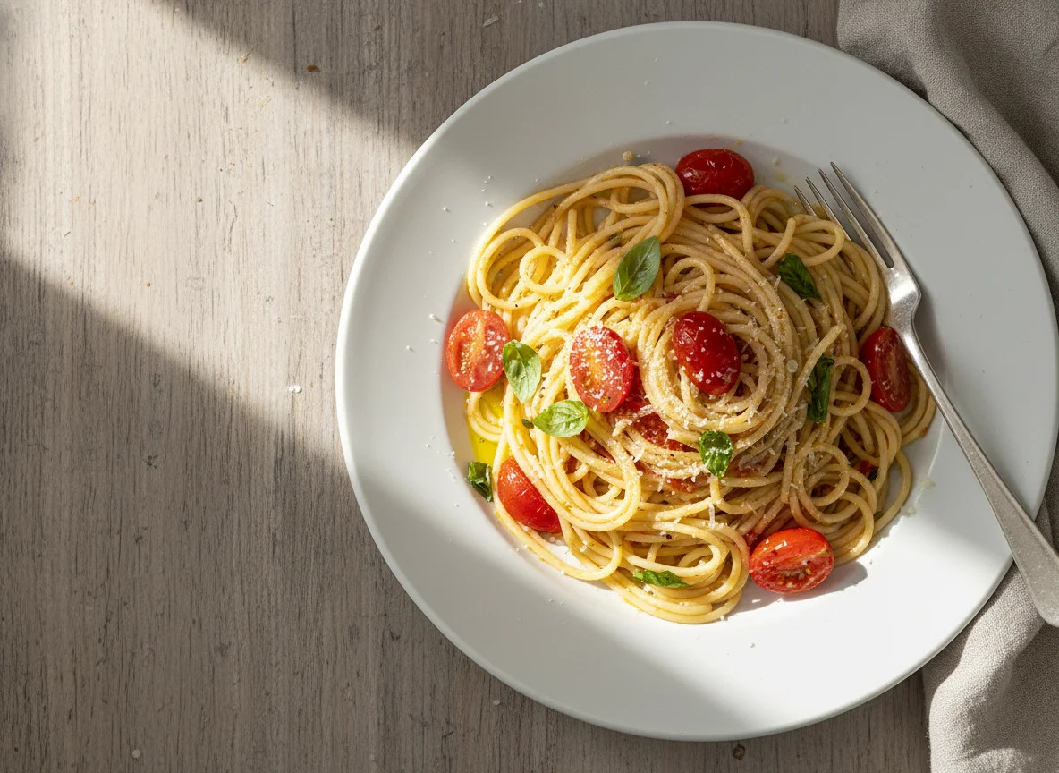 Spaghetti mit Kirschtomaten photo